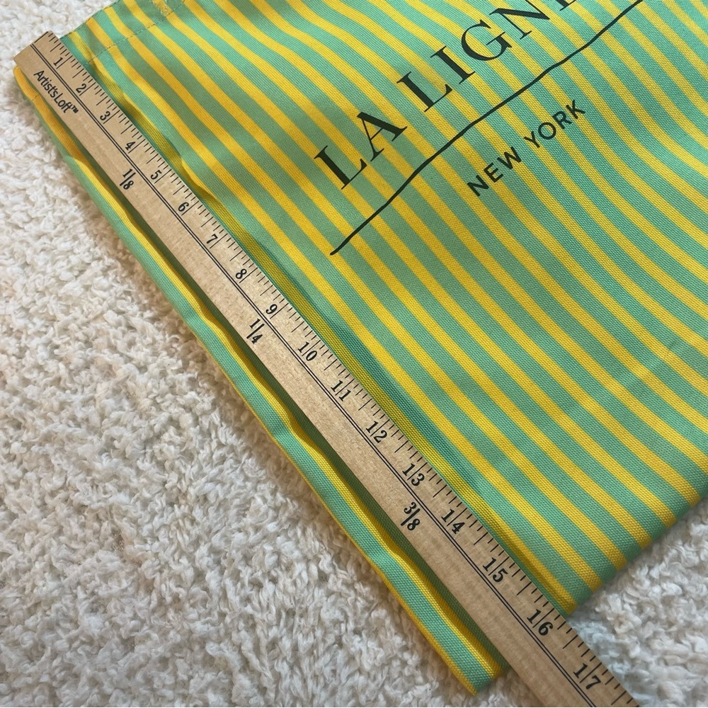 La Ligne NY Green Yellow Stripe Small Shopper Tote - Picture 5 of 7